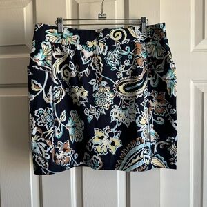 Floral and paisley print skort